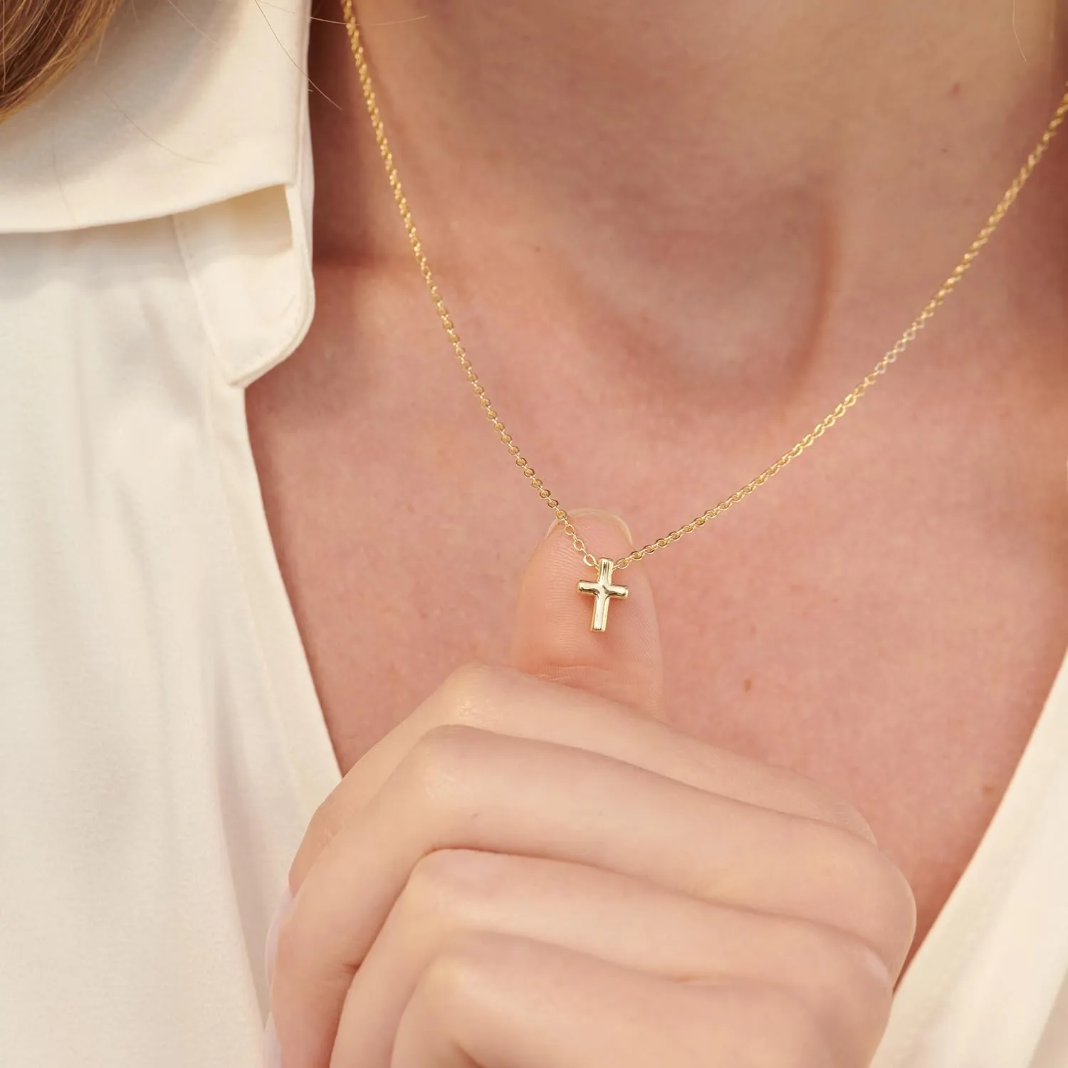 Gold Necklace for Women- 14K Gold Plated Cross Necklace Dainty Bow Necklace Infinity Cowboy Boot Necklace 16.5" 2"