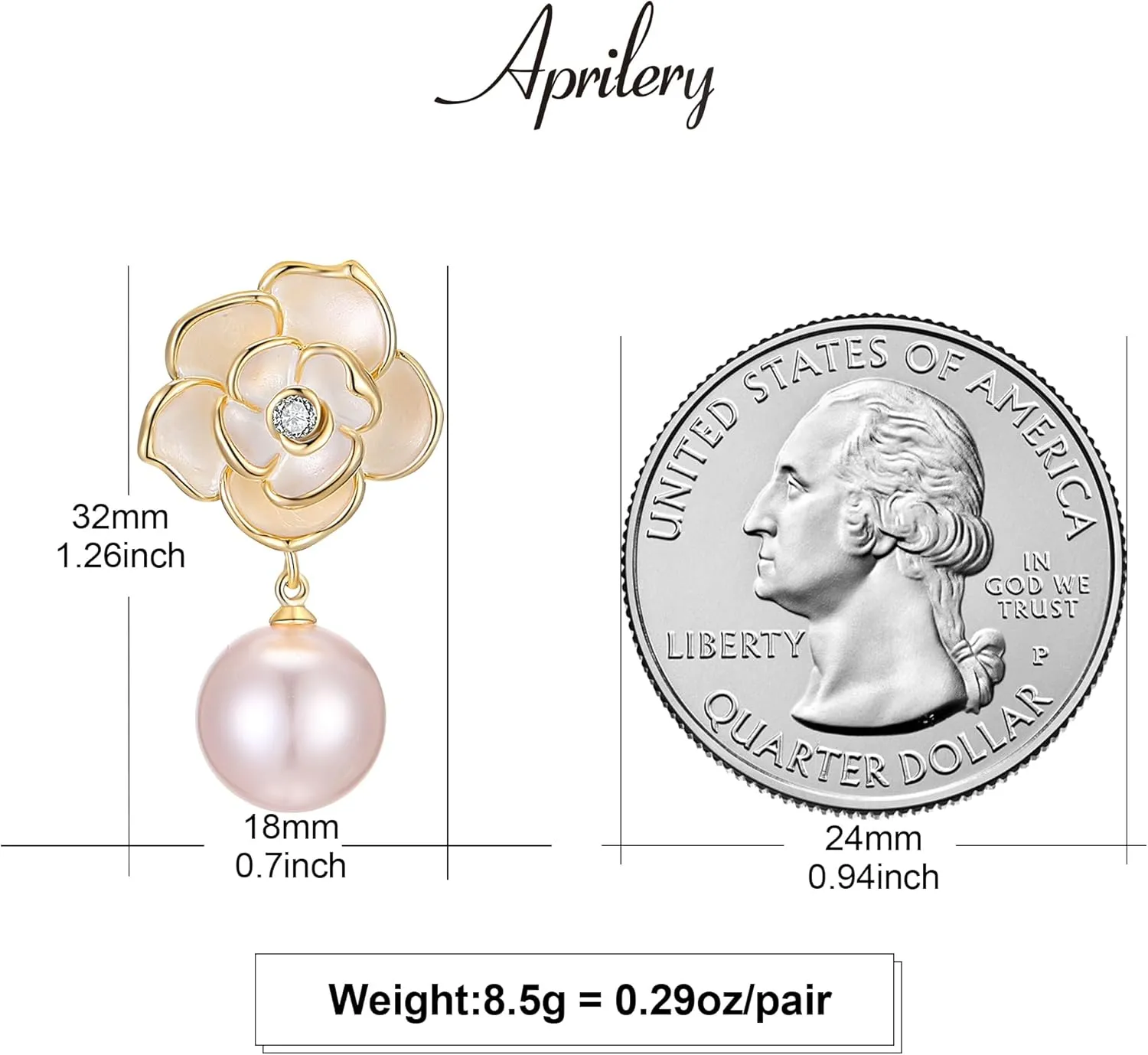 Gold Pearl Dangle Earrings for Women, Trendy Vintage Statement Flower Heart Drop Earrings Lightweight Hypoallergenic Jewelry for Her