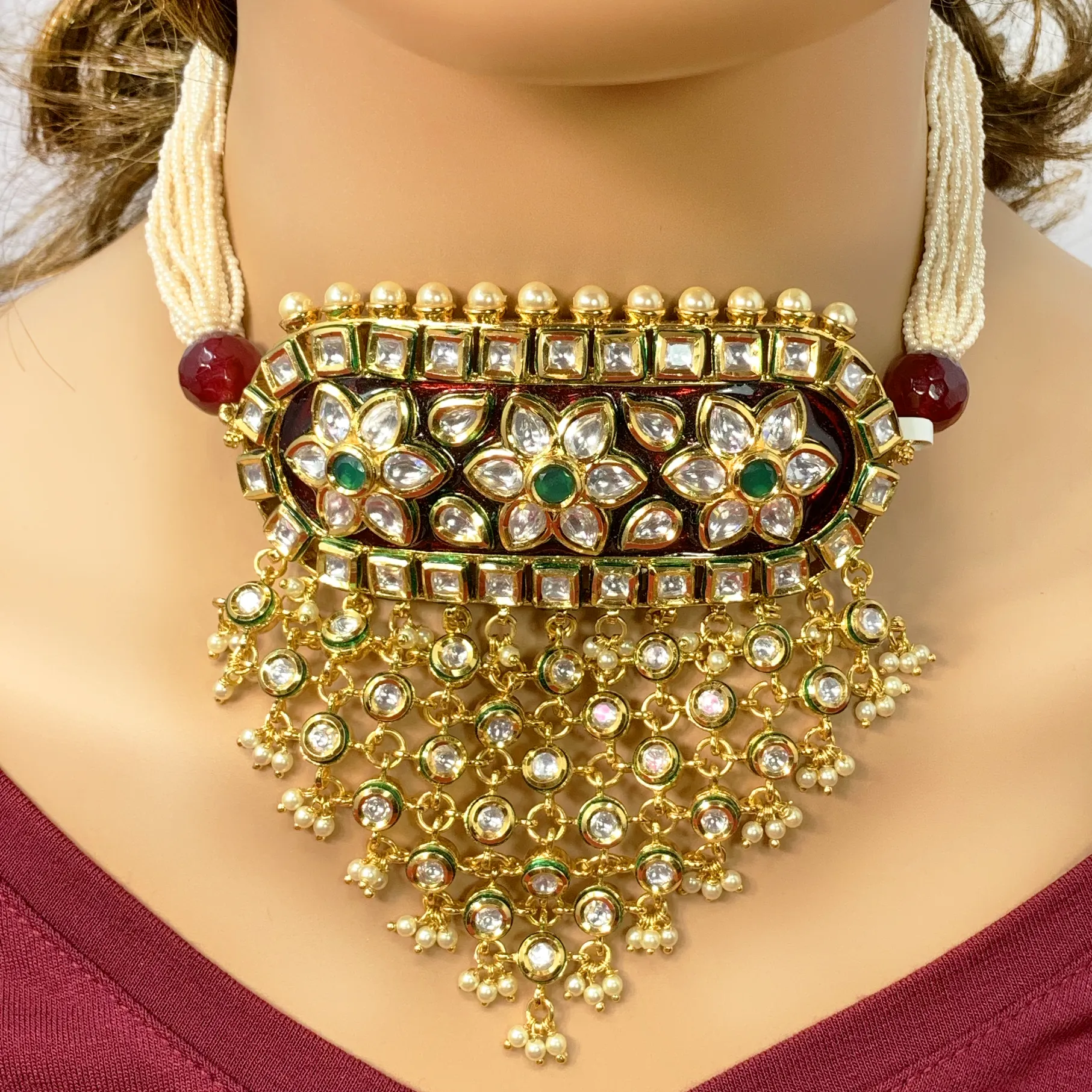 Gold Plated Kundan Choker Set (D963)