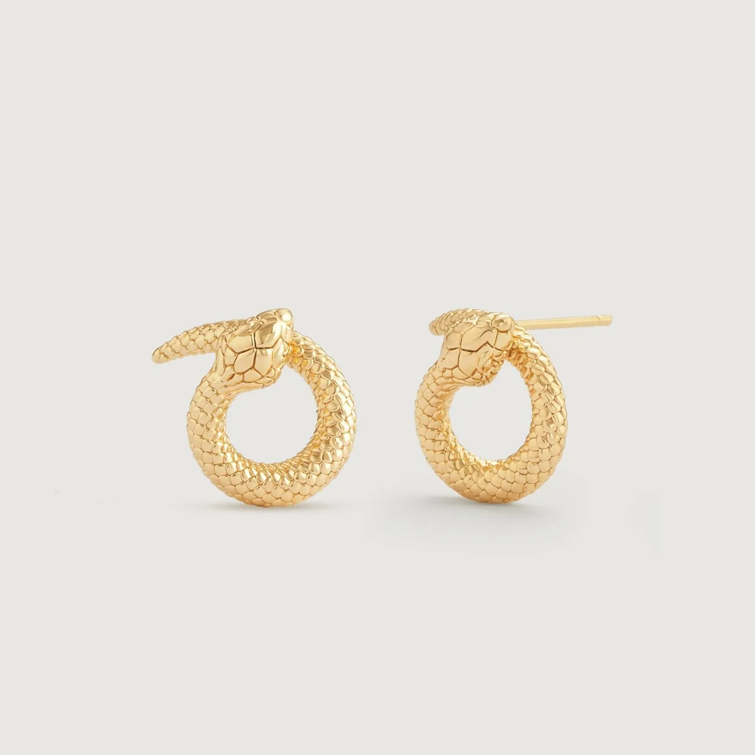Gold Snake Stud Earrings 14K Gold Plated Cubic Zirconia Trendy Serpent Stud Earrings for Women Hypoallergenic Jewelry Gifts
