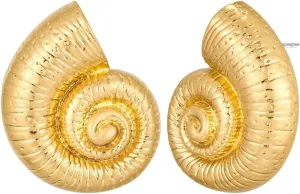Gold Statement Earrings for Women Chunky Stud Earrings Trendy Seashell Drop Stud Earrings Copper Big Shell Textured Dome Earring Seashore Beach Earrings Vintage Jewelry Gift
