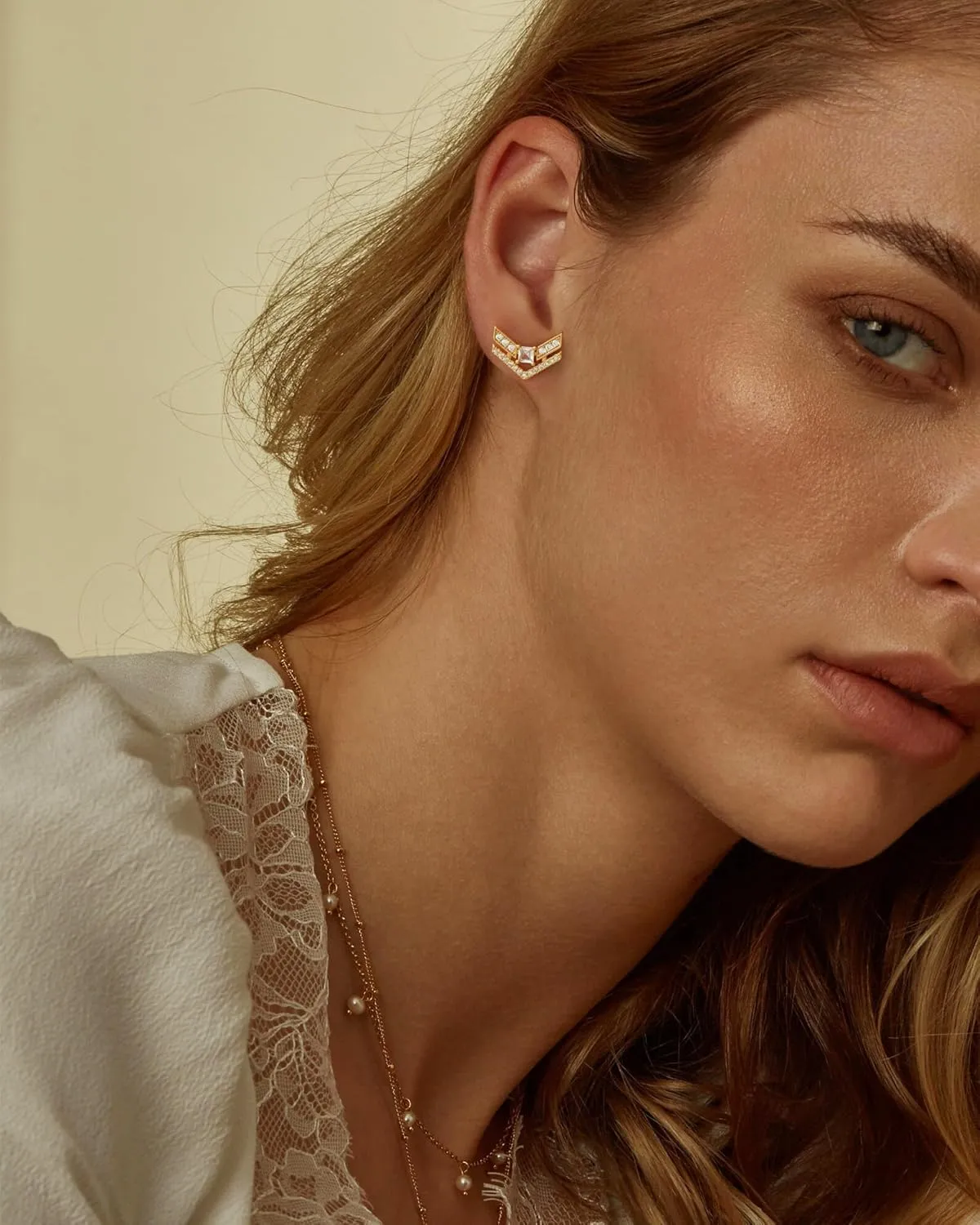 Gold Stud Earrings for Women 14K Gold Plated S925 Sterling Silver Post Cubic Zirconia Cute Earrings Hypoallergenic Lightweight Gold Jewelry Gifts