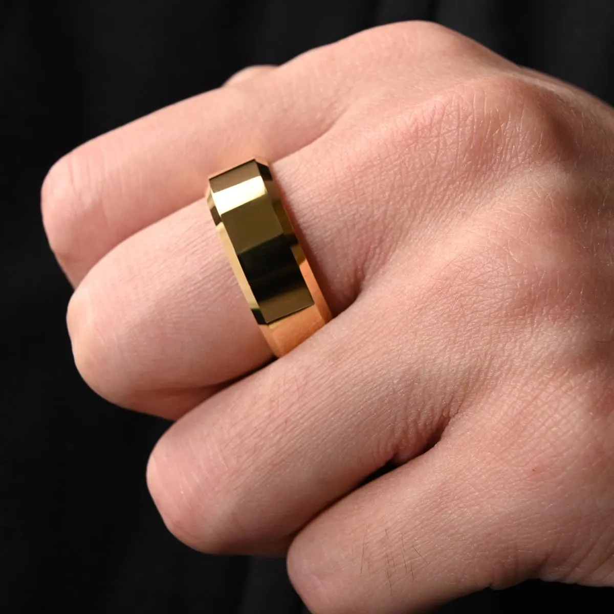 Gold Tungsten Carbide Rings for Men and Women 8mm/6mm/4mm Men's Engagement Wedding Bands High Polish Comfort Fit
