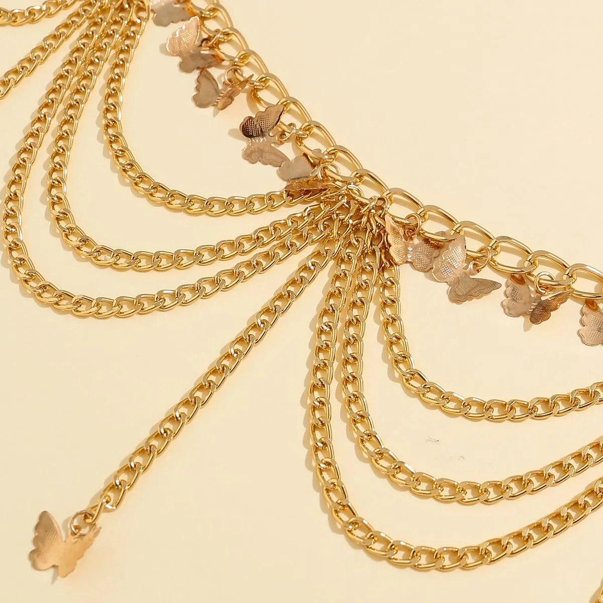 Gold Waist Chain Heart/Star/Ball/Butterfly Pendant Tassel Belly Chains Body Chain Jewelry for Women 26-35in Suit Size S/M