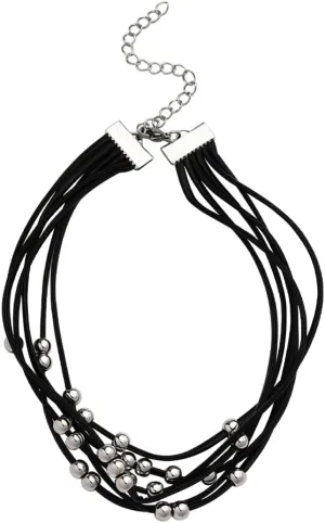 Gothic Choker Necklace for Women Black Necklace Choker for Women Layered Pu Choker Necklace for Women Halloween Party Prom Cosplay Canival Accessories for Womens