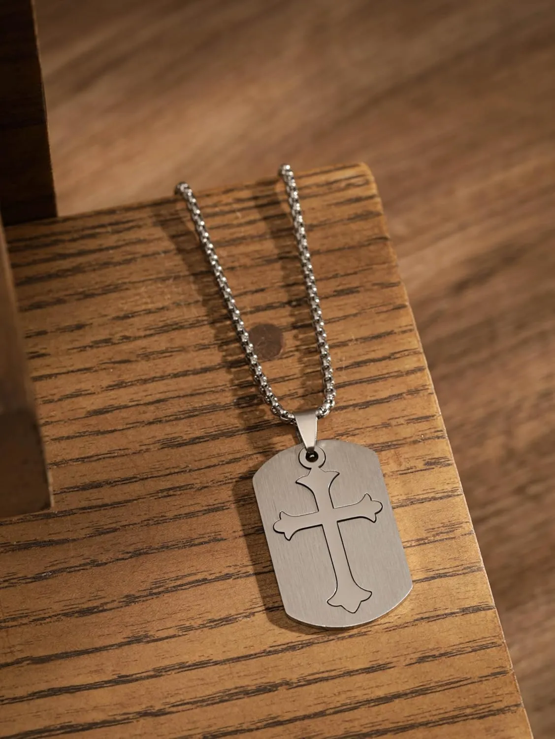 HAQUIL Stainless Steel Blank Dog Tag Necklace, Fashion Jewelry Gift for Men and Women