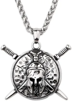HAQUIL Vintage Warrior Shield Necklace Necklace for Men Vintage Ancient Amulet Pendant Jewelry Gift