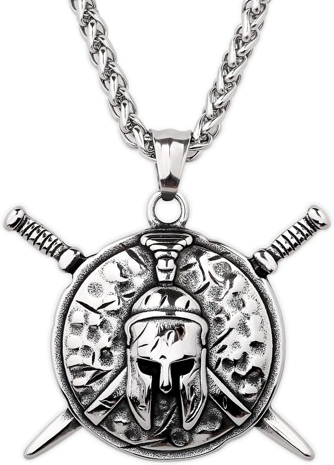 HAQUIL Vintage Warrior Shield Necklace Necklace for Men Vintage Ancient Amulet Pendant Jewelry Gift