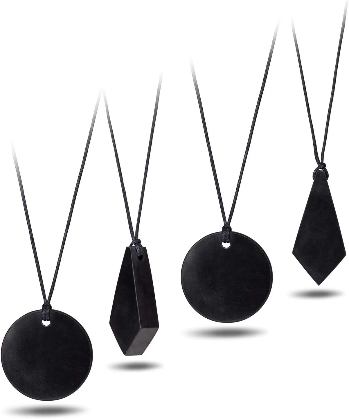 Heka Naturals Shungite Crystal Necklace Pendant Set - Spiritual Jewellery & Chakra Necklace - Trendy Jewellery Healing Crystals Black Necklace for Negative Energy Protection