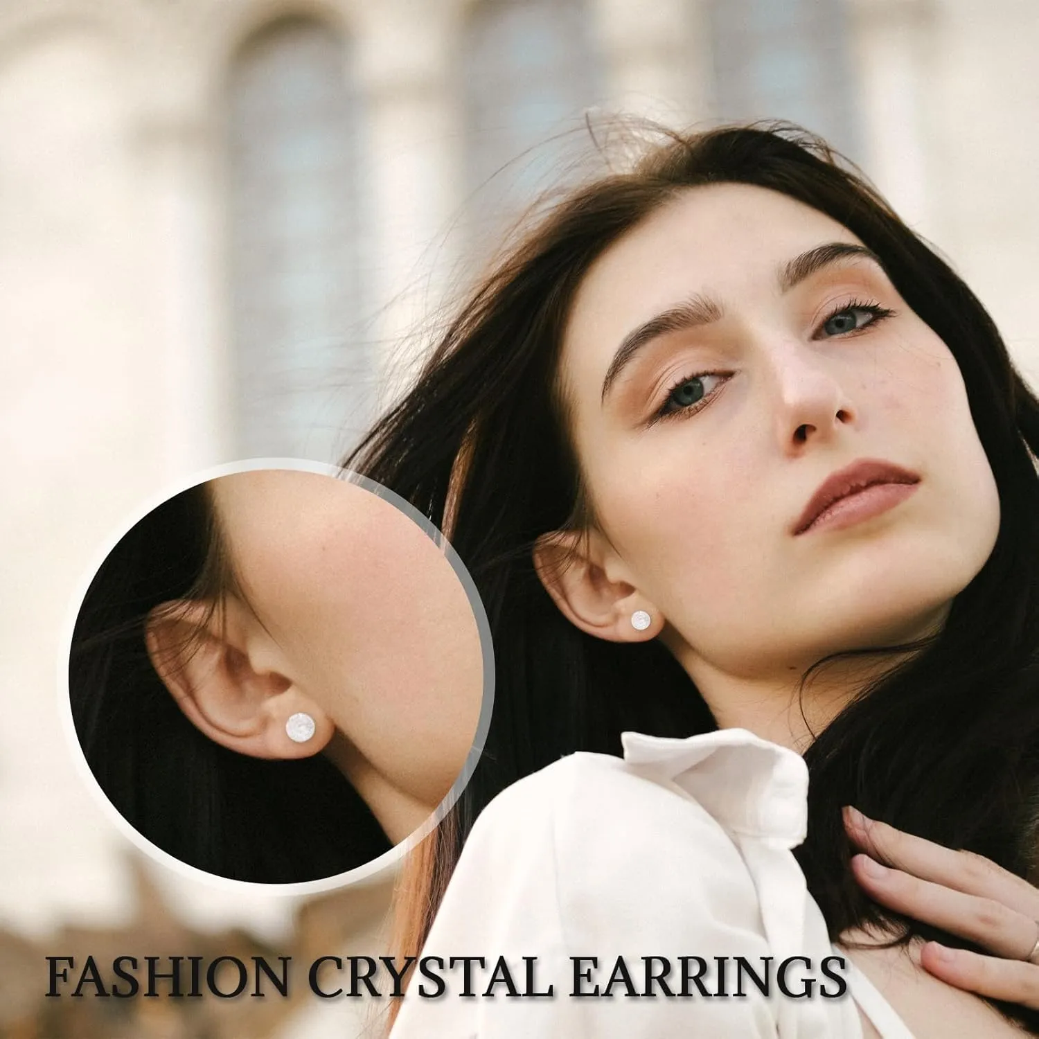 HETICA Crystal Earrings for Women, Austrian Crystal Ball Earrings 925 Sterling Silver Earrings Hypoallergenic Stud Earrings Birthday Anniversary Valentine's Day Mother's Day Gift