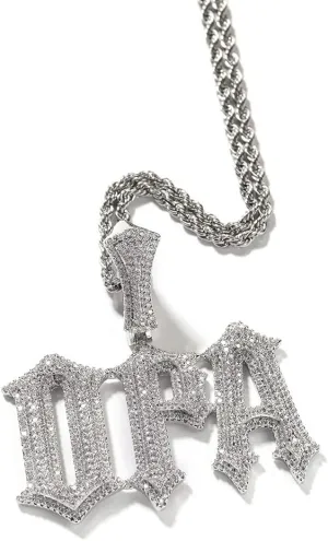 Hip Hop Custom Thorn Initial Letters Name Necklace Personalized Iced Out Name Pendants Charms Fashion Nameplate Customized Silver/Gold/Rose Gold Plated Chain Necklace