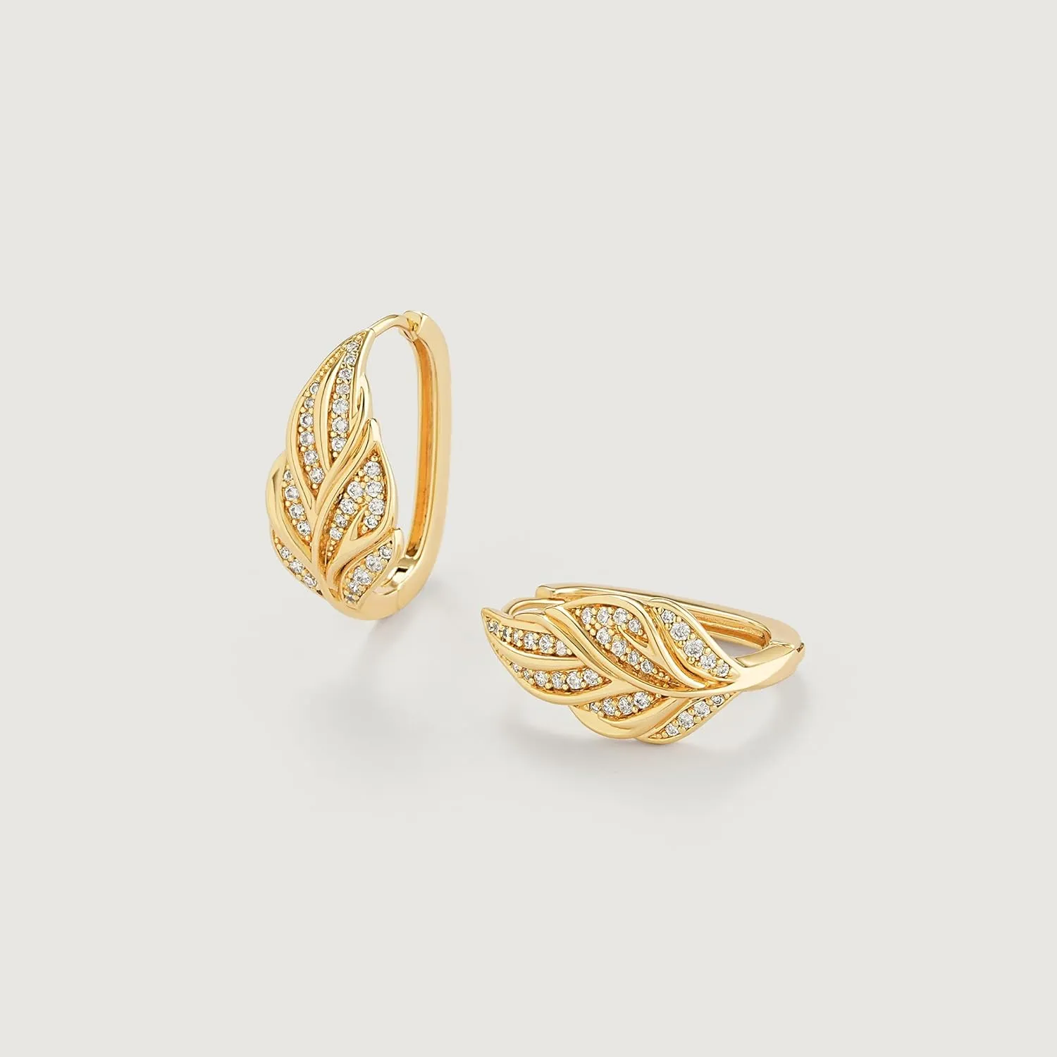 Hoop Earrings for Women Trendy 14K Gold Plated Cubic Zirconia Paved Dainty Earrings Hypoallergenic Gold Jewelry Gifts