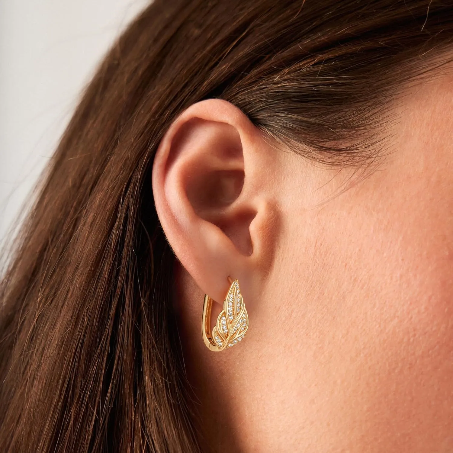Hoop Earrings for Women Trendy 14K Gold Plated Cubic Zirconia Paved Dainty Earrings Hypoallergenic Gold Jewelry Gifts