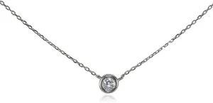 Hoops & Loops 925 Sterling Silver Cubic Zirconia Bezel-Set Solitaire Tiny Choker Necklace for Women, Silver, Yellow Gold, Rose Gold