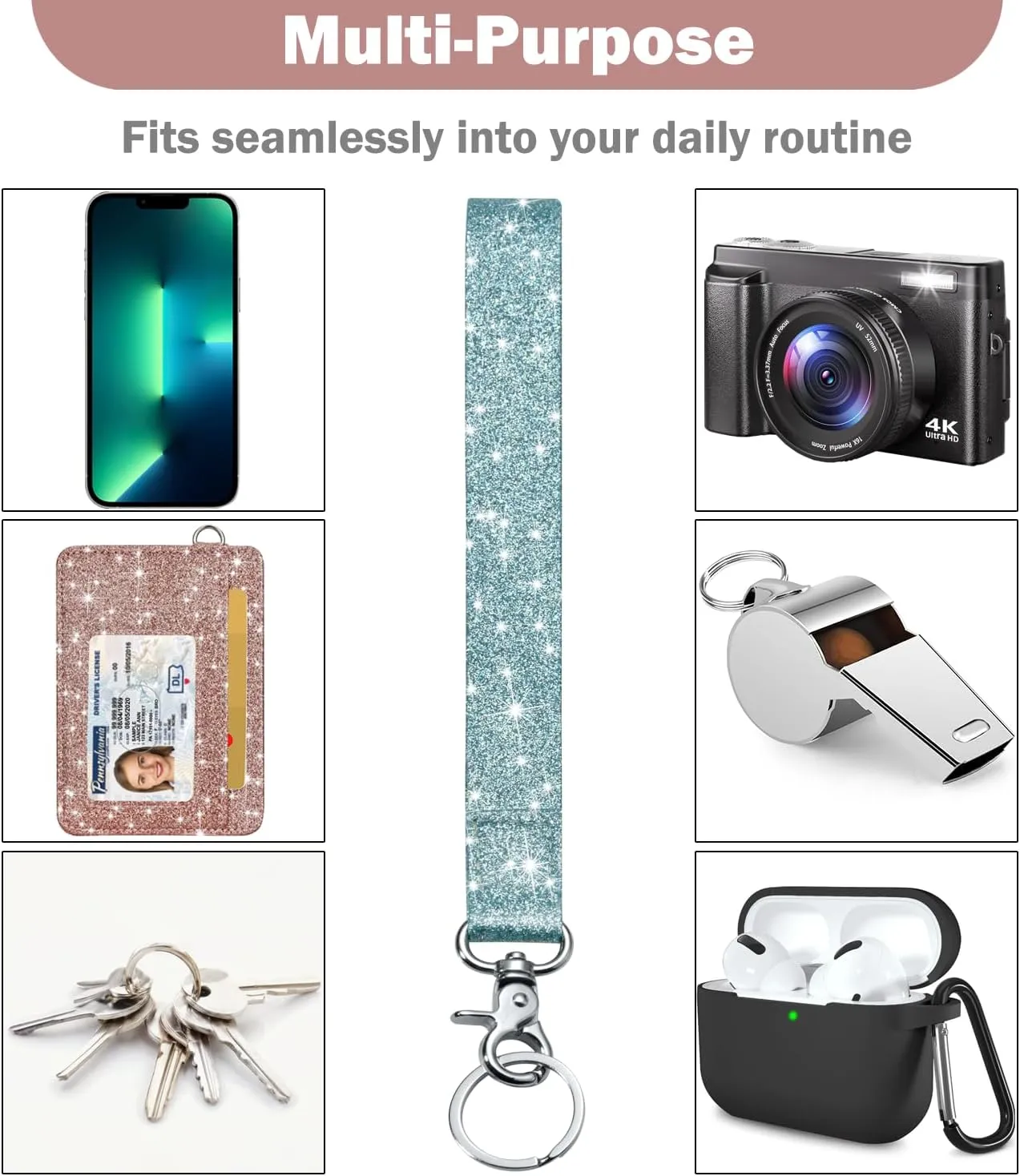 HOTCOOL 2 Pack Stylish and Durable Wrist Lanyard Strap for Phone, Keys, Wallet, Id Holder, cameras, and Everyday Essentials