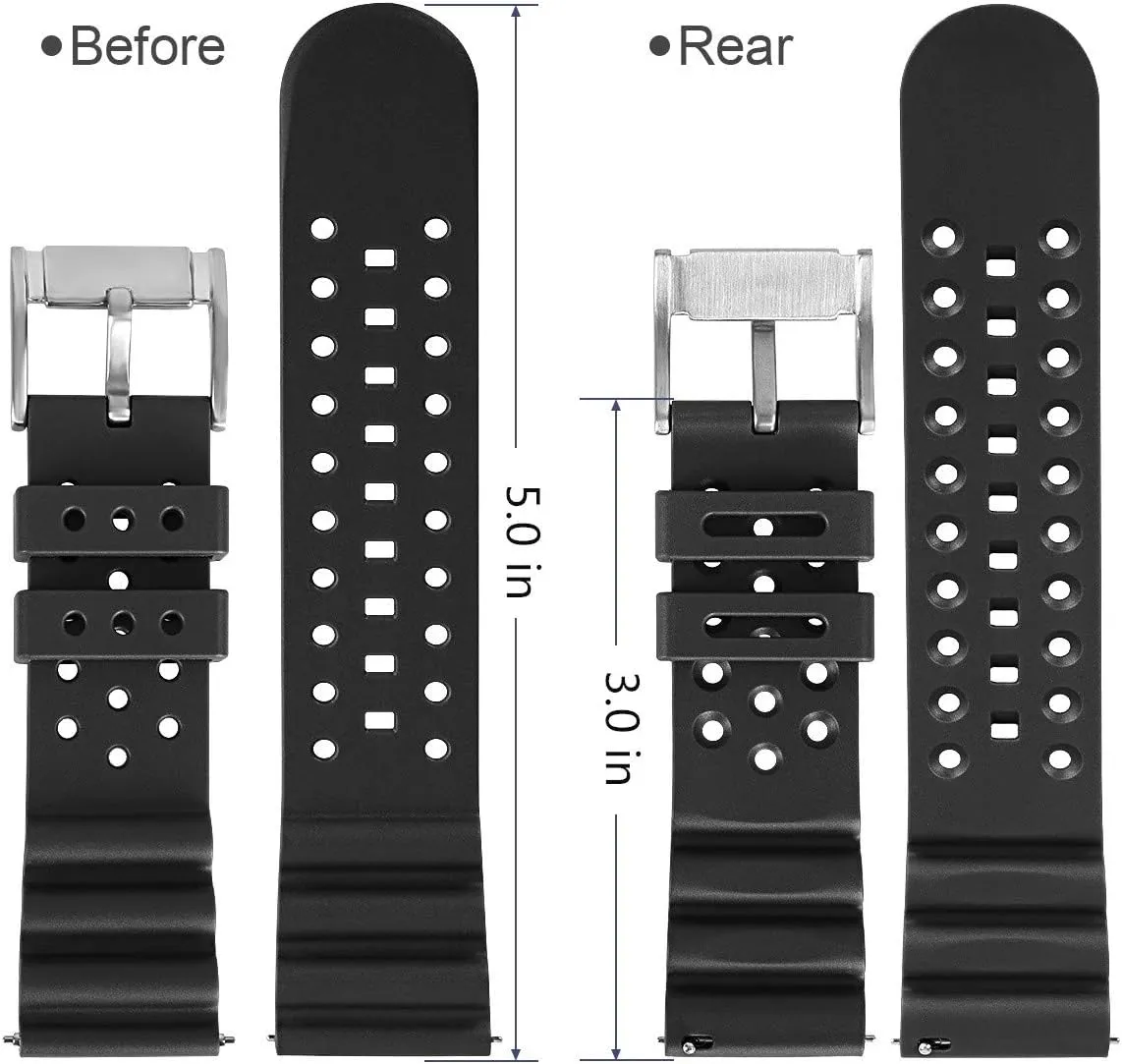 HUAFIY Silicone Watch Bands Width 20mm, 22mm,24mm Rubber Straps.Quick Release Rubber Watch Bands for Men/Women