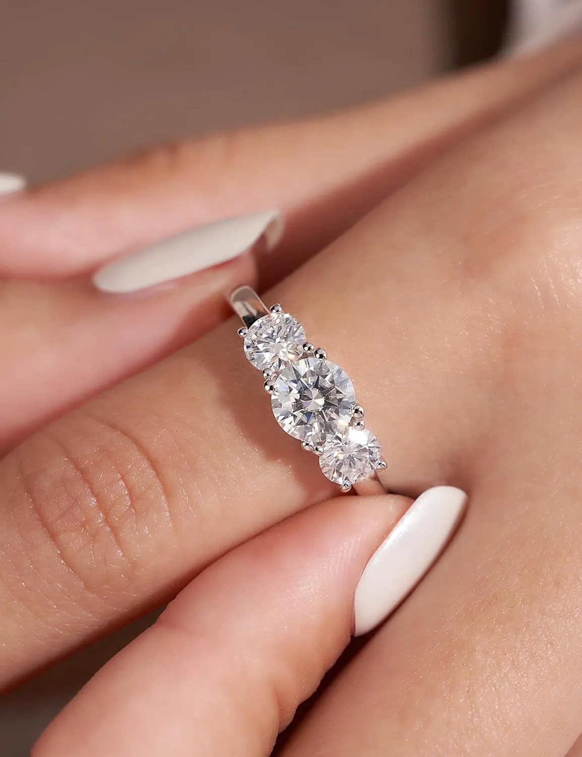 IMOLOVE Moissanite Wedding Band for Women Eternity Bands Moissanite Wedding Rings for Women Sterling Silver Ring Anniversary Band White Gold Plated Size 4-11