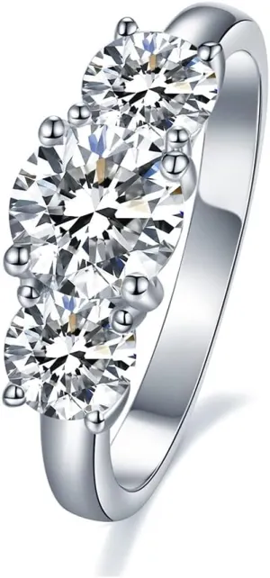 IMOLOVE Moissanite Wedding Band for Women Eternity Bands Moissanite Wedding Rings for Women Sterling Silver Ring Anniversary Band White Gold Plated Size 4-11