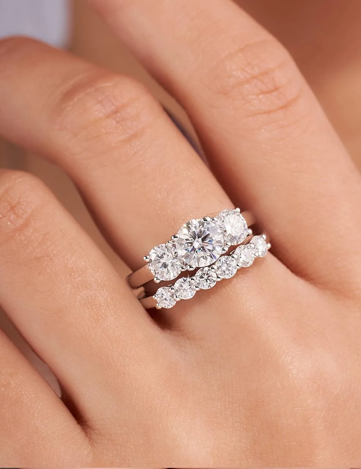 IMOLOVE Moissanite Wedding Band for Women Eternity Bands Moissanite Wedding Rings for Women Sterling Silver Ring Anniversary Band White Gold Plated Size 4-11