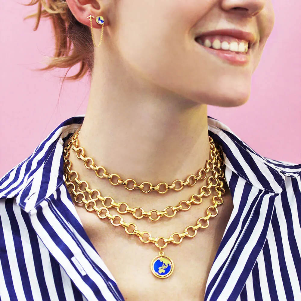 Infinity Link Charm Necklace, Solid Gold