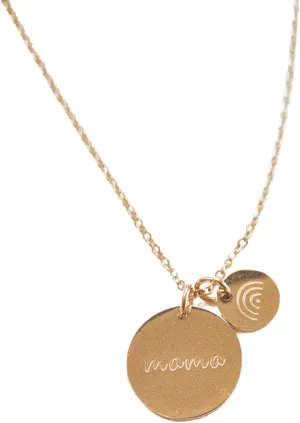 Inspiring Women's Gold Necklace, Mama Rainbow Double Pendant, 18k Gold Sterling Silver, Womens Jewelry, Miscarriage, Hope After Loss, Encouraging Mom Gift