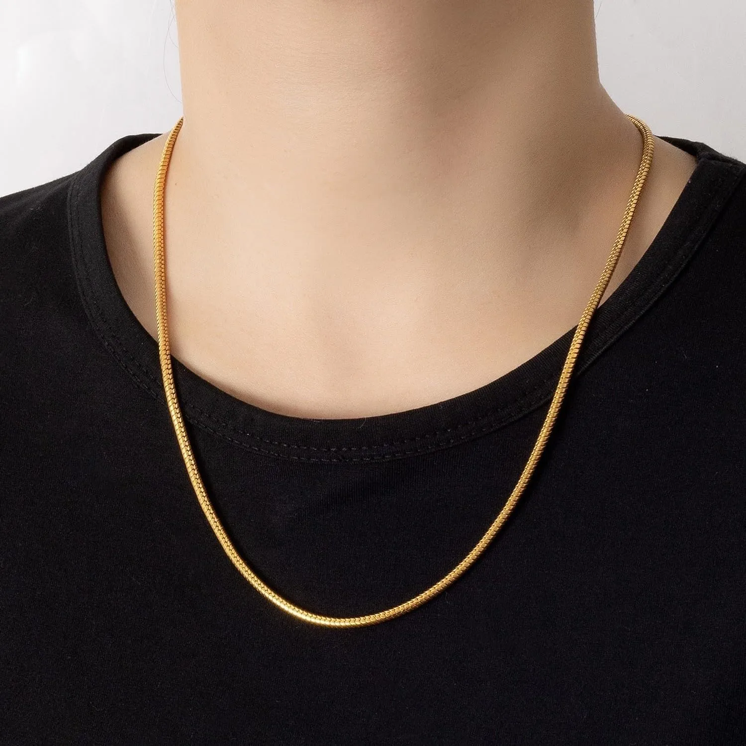 Italy 925 Sterling Silver Snake Chain Necklace Men & Women 3MM-4MM Rolo Link Round Chain Chokers 18 "20" 22 "24" 26 "28" 30" Unisex Fine Jewelry Gift