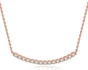 JewelryPalace Round Cut Moissanite Bar Collar Pendant Necklace for Women, 14K White Yellow Rose Gold Plated 925 Sterling Silver Necklaces for Her, Simulated Diamond 18 Inches Chain VVS D-F