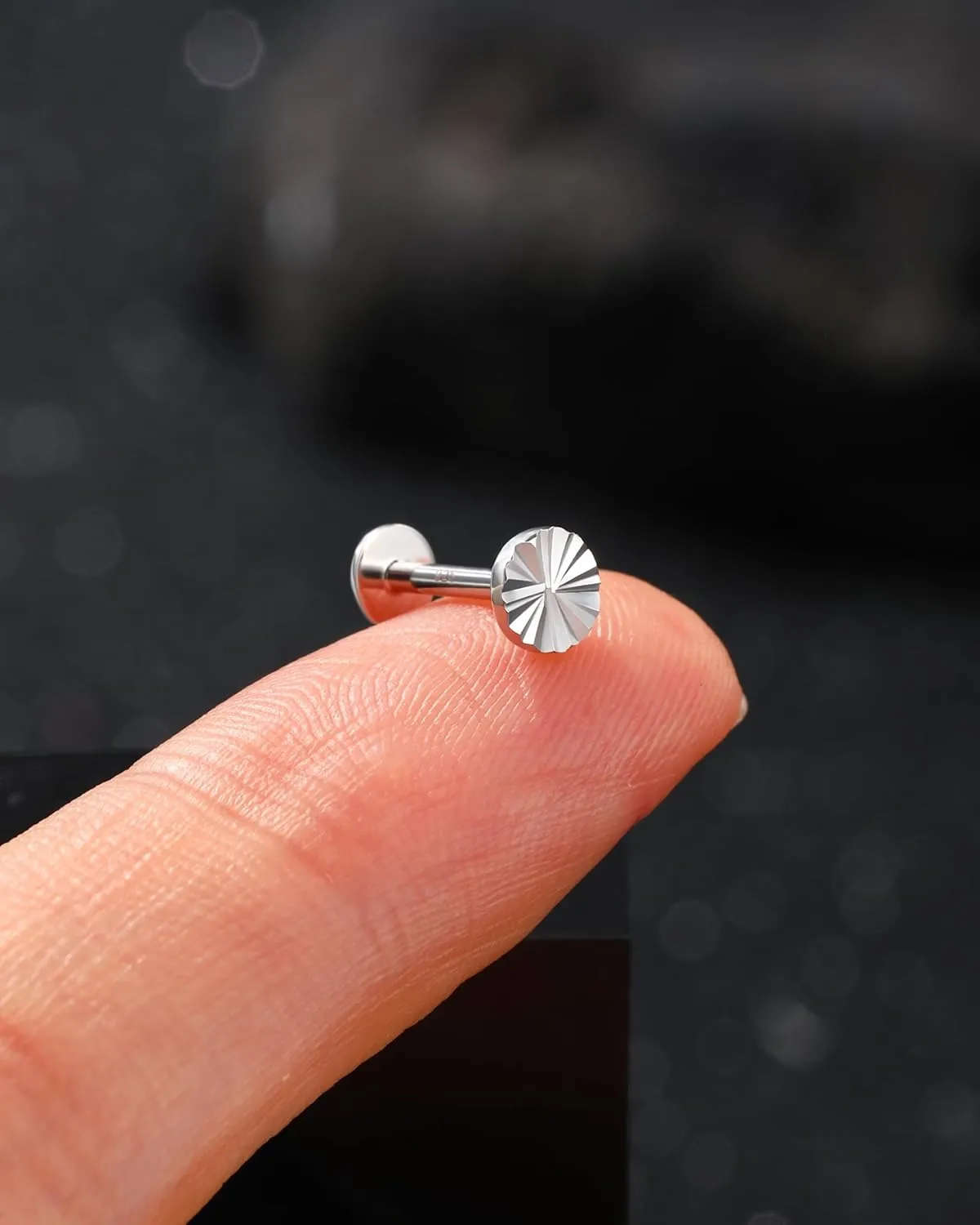 Jewseen 925 Sterling Silver Heart Cartilage Earring Internally Threaded Helix Earring Butterfly Conch Tragus Piercing Jewelry Nose Lip Stud Cut-Design Labret Stud for Women Men