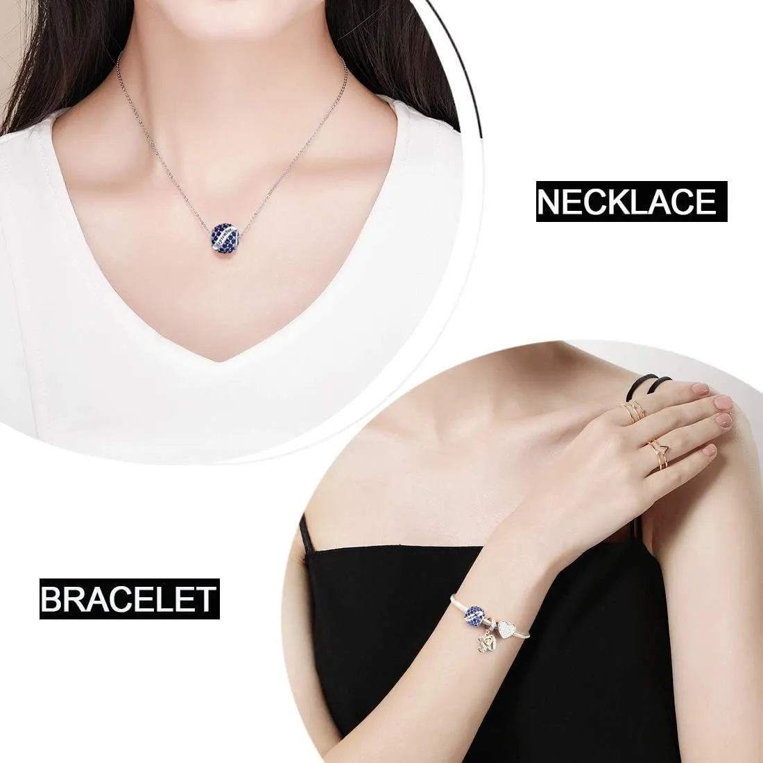 JIAYIQI 16 18 21 30 40 50 60 Birthday Charm Fit Charm Bracelets Necklace, 925 Sterling Silver Pendants Beads with 18K Gold Heart Shaped Pendant for Women