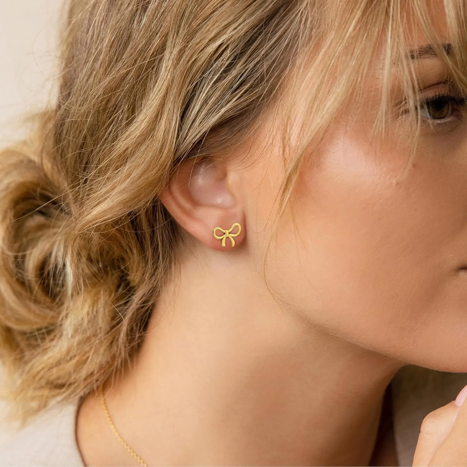 JSJOY Stud Earrings 14k Gold Stud Earrings Gifts for Women Cubic Zirconia Earrrings Hypoallergenic Hoop Earrings Dainty Jewelry
