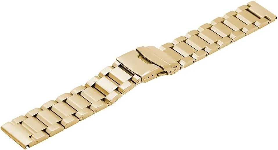 Juntan 18mm 20mm 22mm 24mm Classic Stainless Steel Watch Band Silver Black Brushed Metal Watch Strap for Women Men Watch Replacement Band Double Buckle