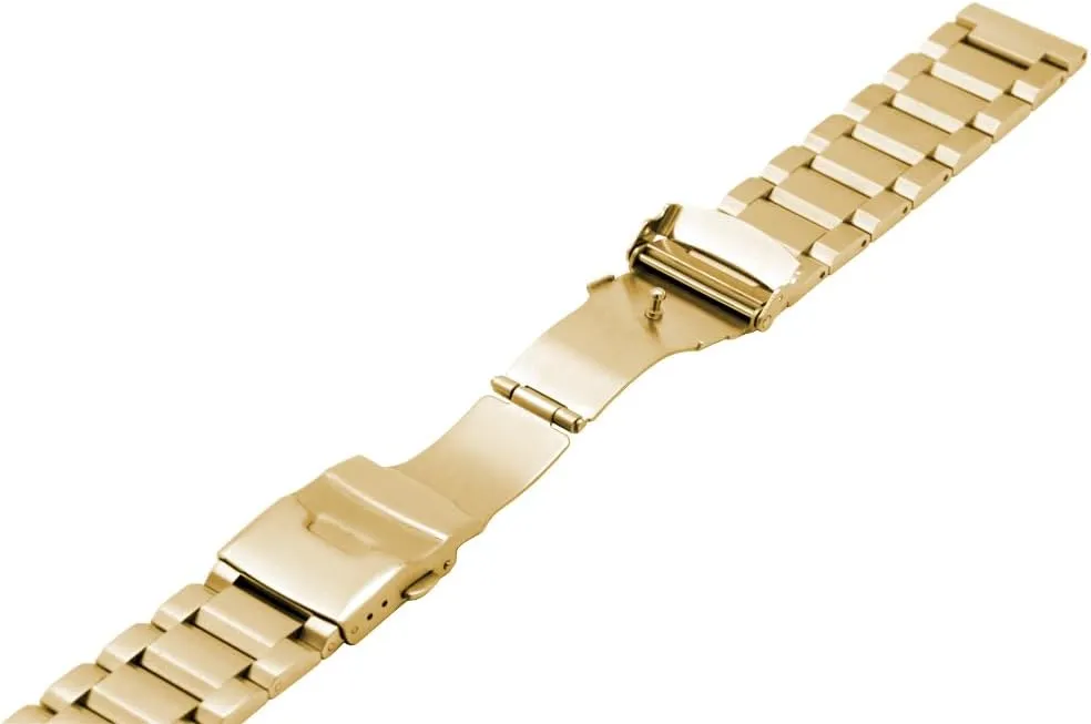 Juntan 18mm 20mm 22mm 24mm Classic Stainless Steel Watch Band Silver Black Brushed Metal Watch Strap for Women Men Watch Replacement Band Double Buckle