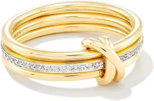 Kendra Scott Tia 18k Gold Vermeil Band Ring in White Sapphire, Fine Jewelry for Women
