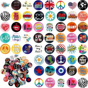 Kigeli 80's Buttons Pins 1 Inch/ 25 mm Retro Punk Button Pin Slogans Sayings Pinback for Backpacks Bags Hats Jeans(100 Pcs)
