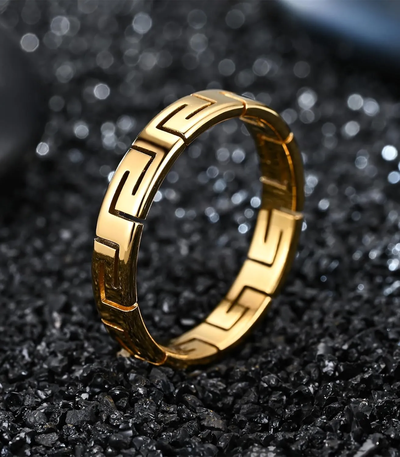 King Ring 4mm Greek Rings  Viking Stainless Steel Bands for Men & Women  Designed in USA