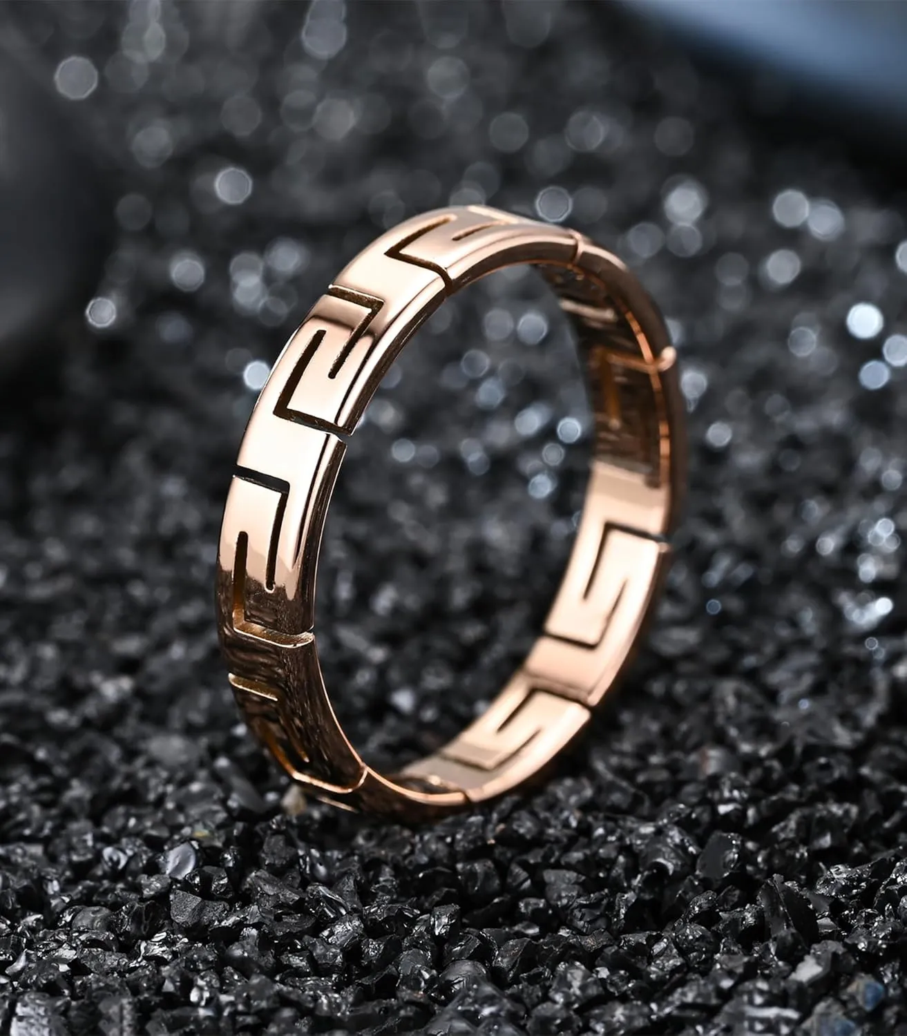 King Ring 4mm Greek Rings  Viking Stainless Steel Bands for Men & Women  Designed in USA