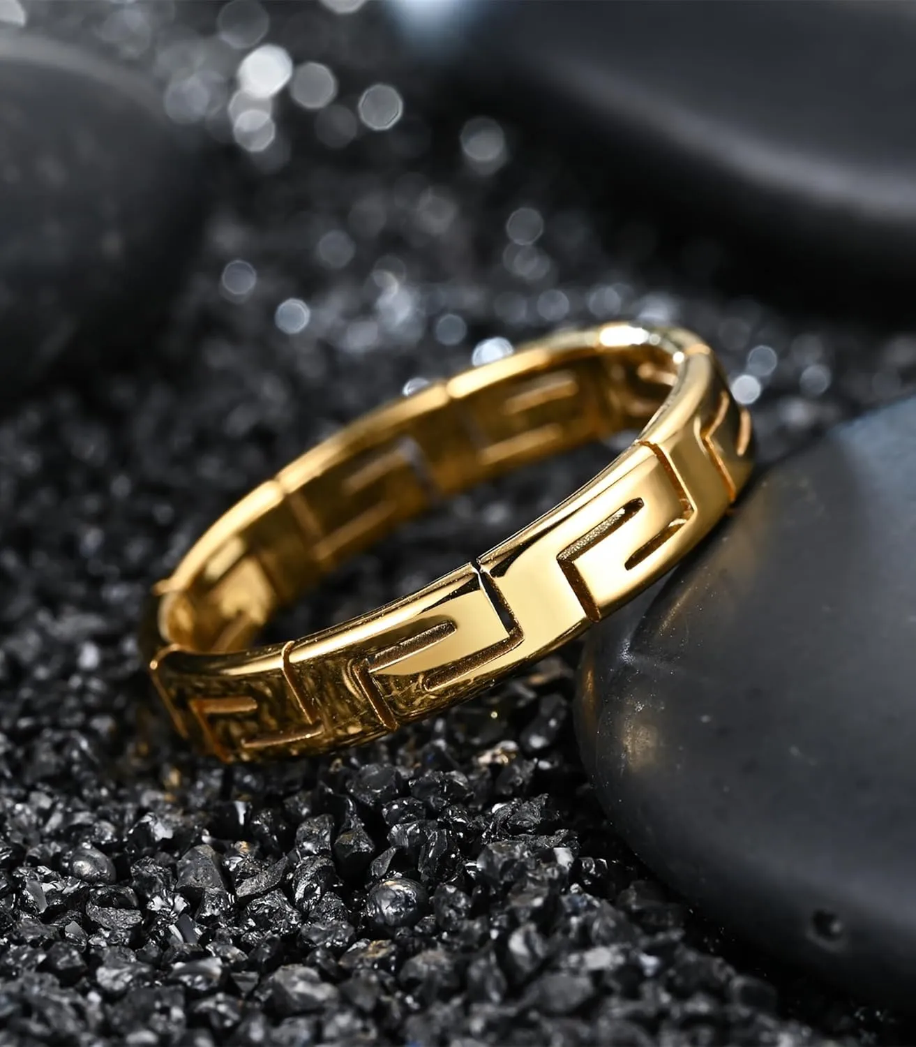 King Ring 4mm Greek Rings  Viking Stainless Steel Bands for Men & Women  Designed in USA