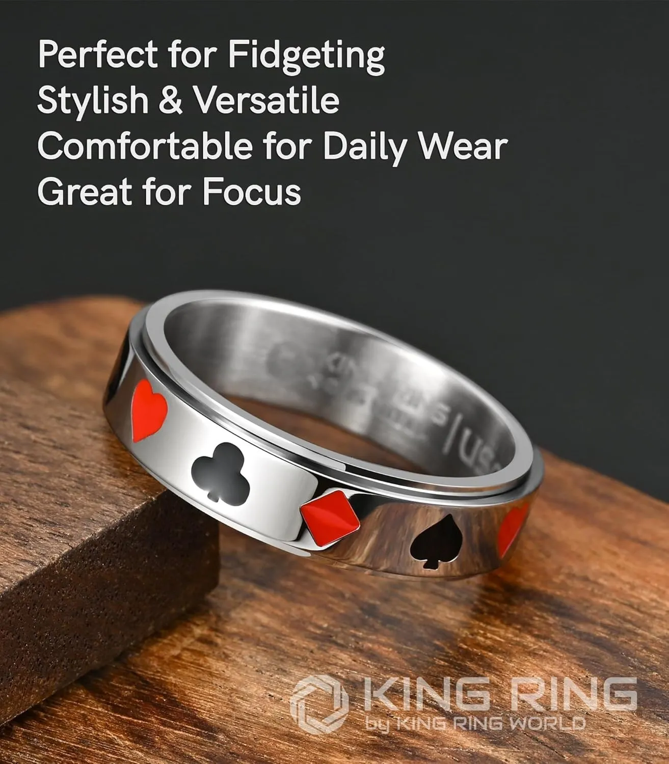 King Ring 6mm Spinner Ring  Ultra Comfort Rings for Men & Women K49  Designed in USA
