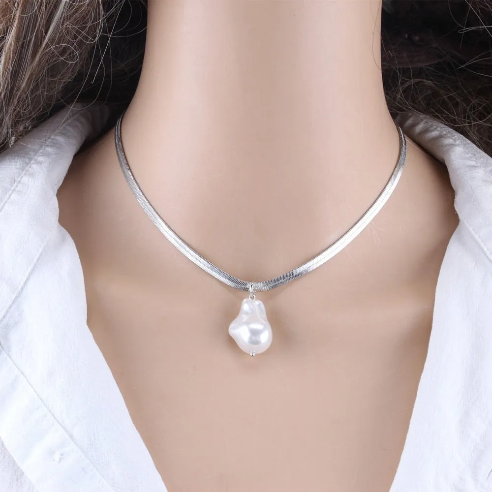 KMVEXO 2020 New Fashion Jewelry Gold Color Multi Layer Chains Imitation Pearl Necklaces For Women Party Wedding Bride Necklace