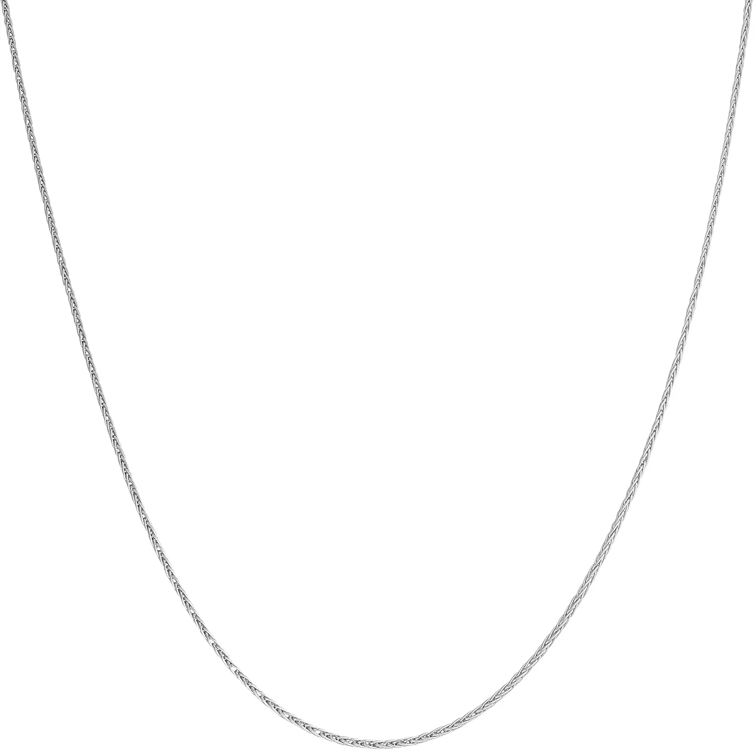 Kooljewelry 950 Platinum Round Wheat Chain Necklace (1 mm Thin, 18 inch)