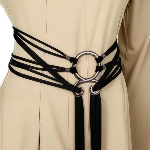 KOTORA Retro Cross Belt Viking Troll Medieval Rope Crossover Waist Band Ring Knotted Belt Norse Shaman Pagan Novelty Costume
