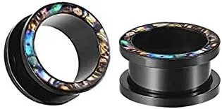 KUNIU 12PCS CZ Gems Ear Tunnels Plugs Gauges Seashell Floral Screws Stretcher Expander Set Piercing Jewelry 2g-3/4