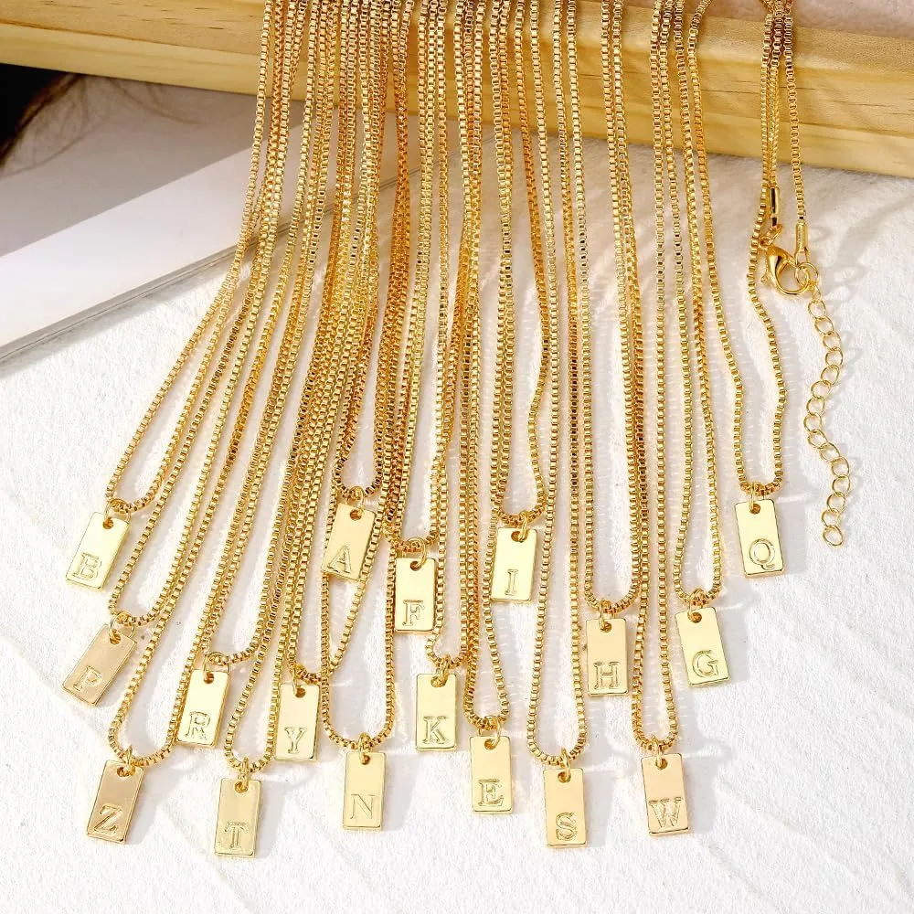 Layered Initial Necklaces Gold for Women, 14K Gold English Plated Initial A-Z Letter Necklace Pendant Personalized Dainty Link Chain Chokers, Mothers Day Jewelry Gifts