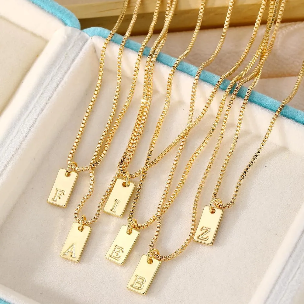 Layered Initial Necklaces Gold for Women, 14K Gold English Plated Initial A-Z Letter Necklace Pendant Personalized Dainty Link Chain Chokers, Mothers Day Jewelry Gifts