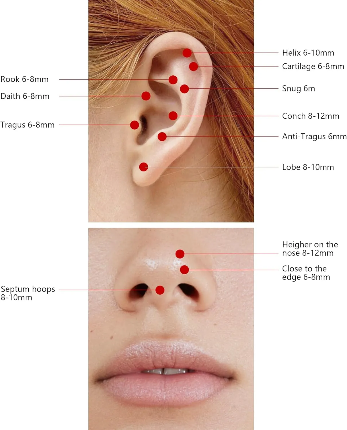 Ldurian Nose Rings for Women, Gold Hypoallergenic Nose Ring Hoop, 316L Surgical Steel Septum Cartilage Earring, 20G 18G 16G 14 Guage Diameter 5mm to 16mm Body Piercing Lip Jewelry