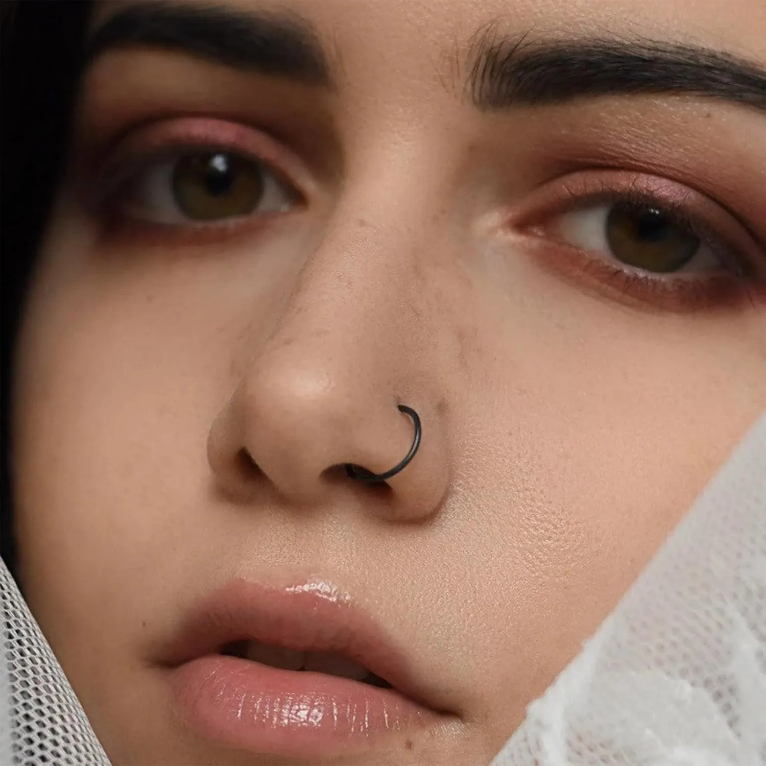 Ldurian Nose Rings for Women, Gold Hypoallergenic Nose Ring Hoop, 316L Surgical Steel Septum Cartilage Earring, 20G 18G 16G 14 Guage Diameter 5mm to 16mm Body Piercing Lip Jewelry