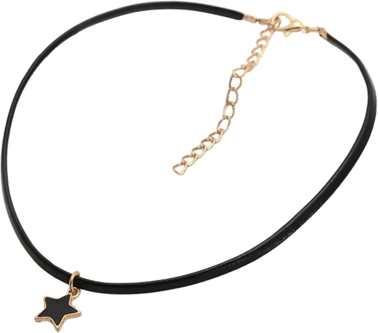 Leather Chocker, Layered Necklace with Zinc Alloy and Bead, Gothic Necklace, Layered Beads Necklace for Women, Black Bead Necklace, Goth Jewelry