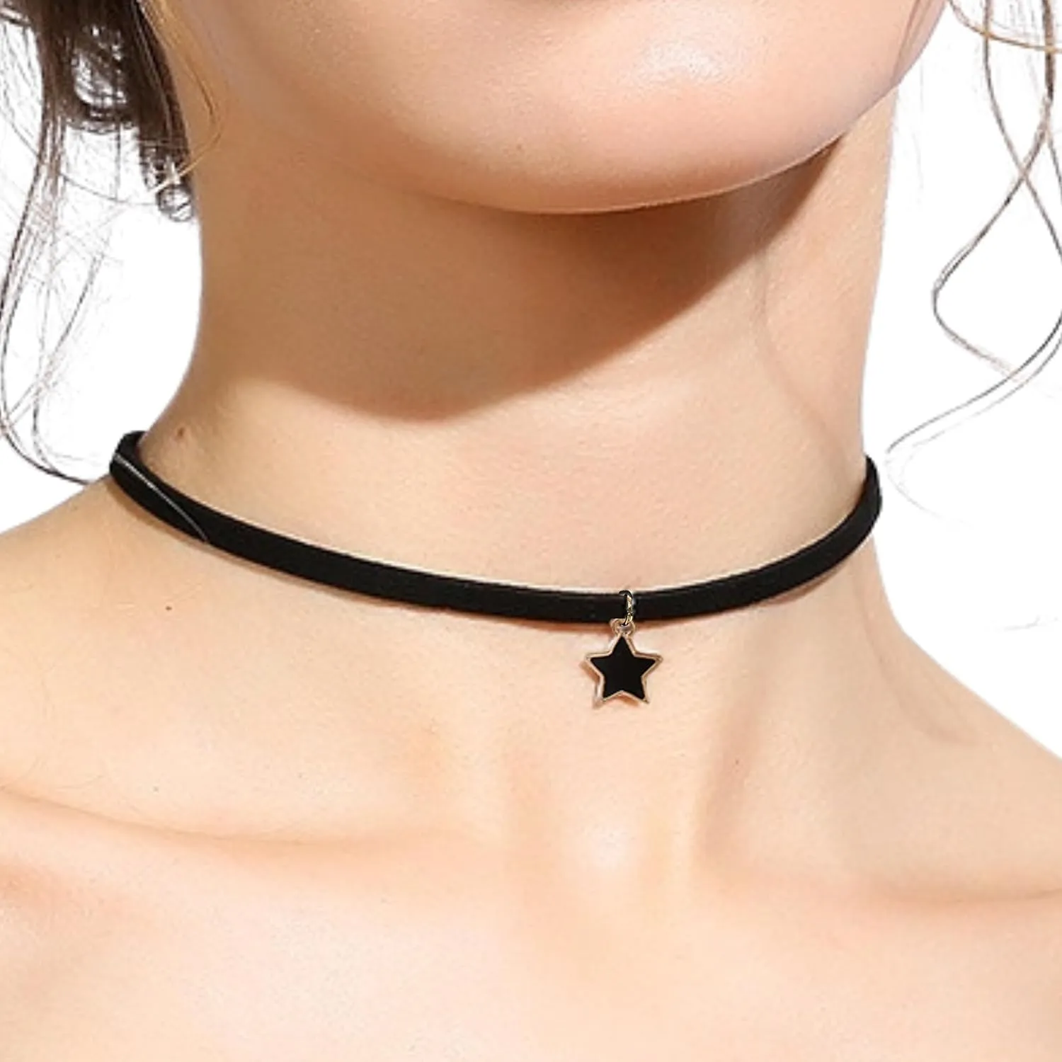 Leather Chocker, Layered Necklace with Zinc Alloy and Bead, Gothic Necklace, Layered Beads Necklace for Women, Black Bead Necklace, Goth Jewelry