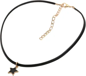 Leather Chocker, Layered Necklace with Zinc Alloy and Bead, Gothic Necklace, Layered Beads Necklace for Women, Black Bead Necklace, Goth Jewelry