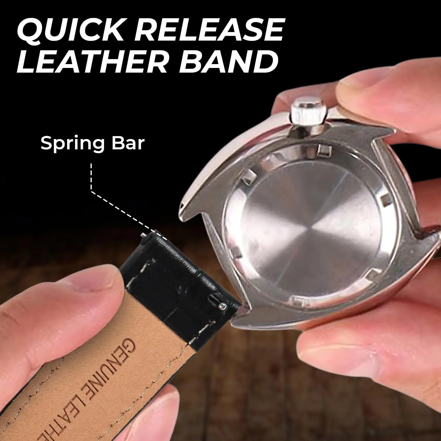 Leather Watch Bands for Men - Leather Watch Bands for Men Grain Leather Watch Band Replacement Strap of Width 20mm, Compatible with Any Traditional or Smatch Watch that Uses 20 mm Spring Bars - Great Gift,